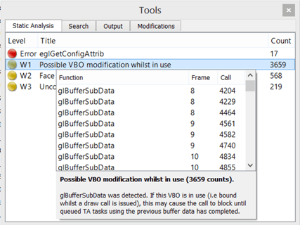 PowerVR Graphics SDV v3.2 | PVRTraceGUI Static Analysis