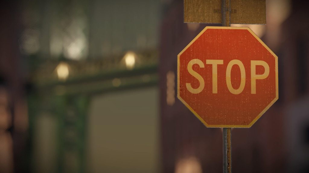 Depth of Field stop sign